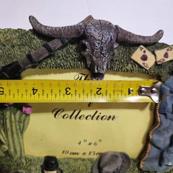 Western Picture Frame 3d Resin Longhorn Soldier Playing Cards Theme Home Decor - Picture 4 of 8